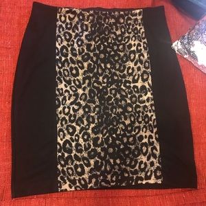 Black & Leopard skirt